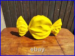 Magnifique sculpture déco pop art en céramique contemporaine bonbon jaune