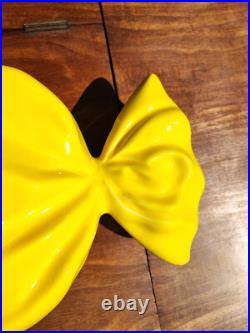 Magnifique sculpture déco pop art en céramique contemporaine bonbon jaune