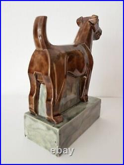 Maurice Osmond Céramique Art Déco 1920 Fox Terrier, Accident Queue