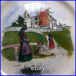 N23.585 Obernai Sarreguemines France assiette céramique faïence art déco table
