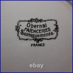 N23.585 Obernai Sarreguemines France assiette céramique faïence art déco table
