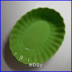 N9085 Coupe coquillage céramique vide-poche vert poterie vintage art déco
