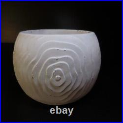 N9417 céramique poterie ciment récipient coupe vide-poche blanc art déco table