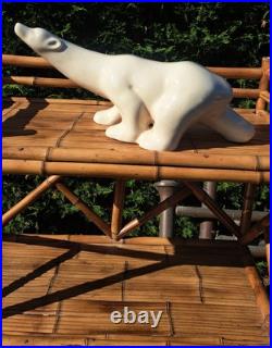 OURS POLAIRE CÉRAMIQUE CRAQUELÉE ART-DÉCO 47 cms RESPECT ET CÉLÉBRATION NATURE