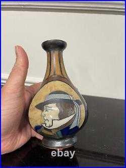 Odetta HB Quimper Petit vase Art deco ceramique bretonne Grès émaillé H 15 cm
