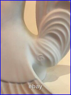 Ornement en céramique en forme dun coq, Art déco, signé MNP Limoges France