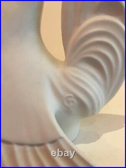 Ornement en céramique en forme dun coq, Art déco, signé MNP Limoges France
