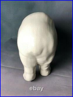 Ours blanc en céramique craquelée style Art déco