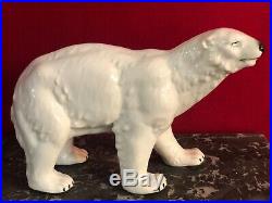 Ours blanc en céramique époque Art Déco Tchécoslovaquie