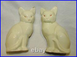 PAIRE DE CHATS ART-DECO ANCIENS ceramique craquelée / 2 art-deco cats statues