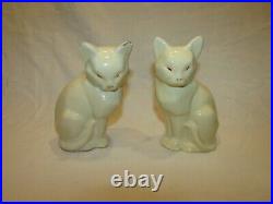 PAIRE DE CHATS ART-DECO ANCIENS ceramique craquelée / 2 art-deco cats statues