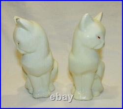 PAIRE DE CHATS ART-DECO ANCIENS ceramique craquelée / 2 art-deco cats statues