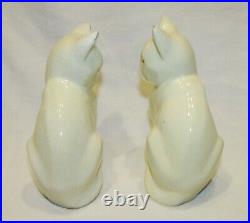 PAIRE DE CHATS ART-DECO ANCIENS ceramique craquelée / 2 art-deco cats statues