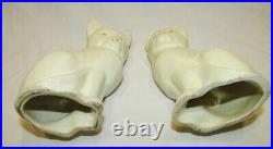 PAIRE DE CHATS ART-DECO ANCIENS ceramique craquelée / 2 art-deco cats statues