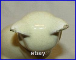 PAIRE DE CHATS ART-DECO ANCIENS ceramique craquelée / 2 art-deco cats statues