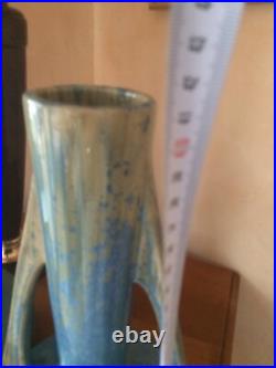 PIERREFONDS HÉRALDIQUE céramique métallisée, paire de vases h 40 cm ART DECO