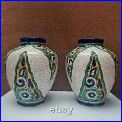 Paire De Vases Art Déco, Céramique, Charles Catteau, Années 1920/193