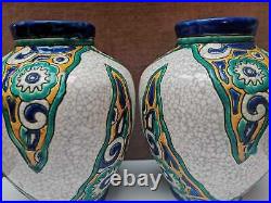 Paire De Vases Art Déco, Céramique, Charles Catteau, Années 1920/193