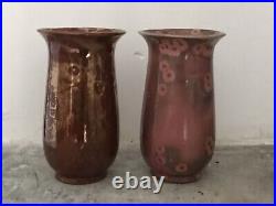 Paire De Vases Art Deco Céramique Émaillée Anonyme Vintage Ancien