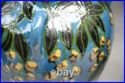 Paire De Vases Pansu A 3 Anses En Ceramique Par Emile Simonod Art Deco 1920-30
