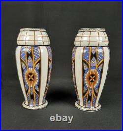 Paire de vase Art Déco Auguste MOUZIN Modèle 207 decor 724