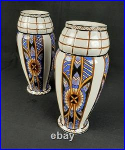 Paire de vase Art Déco Auguste MOUZIN Modèle 207 decor 724