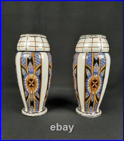 Paire de vase Art Déco Auguste MOUZIN Modèle 207 decor 724