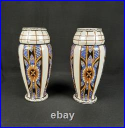 Paire de vase Art Déco Auguste MOUZIN Modèle 207 decor 724