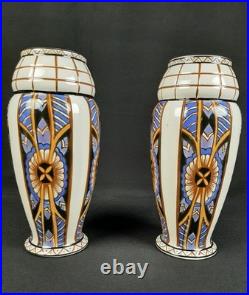 Paire de vase Art Déco Auguste MOUZIN Modèle 207 decor 724