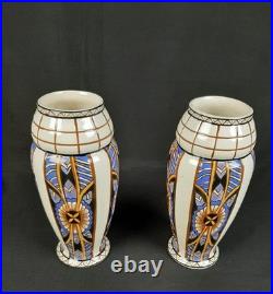 Paire de vase Art Déco Auguste MOUZIN Modèle 207 decor 724