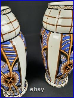 Paire de vase Art Déco Auguste MOUZIN Modèle 207 decor 724