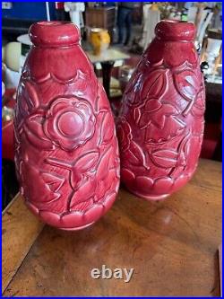 Paire de vases Saint-Clément de style Art Déco en Céramique