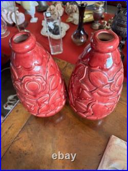Paire de vases Saint-Clément de style Art Déco en Céramique