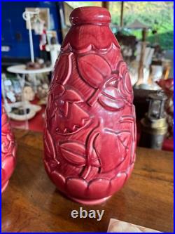 Paire de vases Saint-Clément de style Art Déco en Céramique