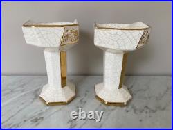 Paire de vide poches, cassolettes, présentoirs, ART DECO, céramique craquelée