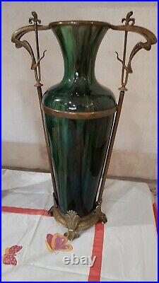 Paires d'anciens grands vases Art Déco/ Art Nouveau céramique Hauteur 54 cm