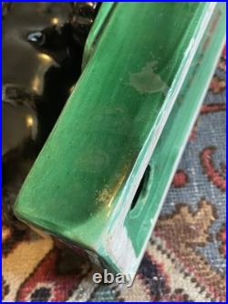 Panthère À L'affût Grande Céramique Émaillée Art Déco 58,5x27,5x12 Signée B État