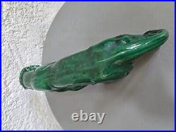 Panthere en Céramique Verte Art Déco Lion St Clément Statue Animalier Bronze