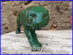 Panthere en Céramique Verte Art Déco Lion St Clément Statue Animalier Bronze Panthere en Céramique Verte Art Déco Lion St Clément Statue Animalier Bronze