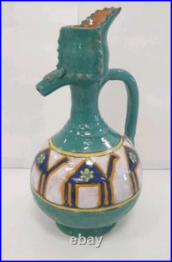Pichet 21 cm zoomorphe carafe ceramique atelier louis tissier tunisien art deco Pichet 21 cm zoomorphe carafe ceramique atelier louis tissier tunisien art deco