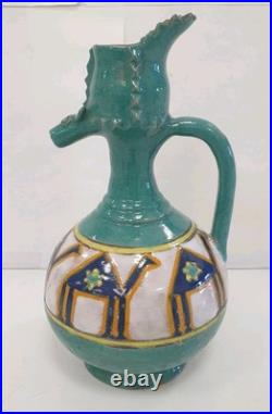 Pichet 21 cm zoomorphe carafe ceramique atelier louis tissier tunisien art deco Pichet 21 cm zoomorphe carafe ceramique atelier louis tissier tunisien art deco