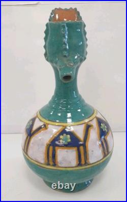 Pichet 21 cm zoomorphe carafe ceramique atelier louis tissier tunisien art deco Pichet 21 cm zoomorphe carafe ceramique atelier louis tissier tunisien art deco