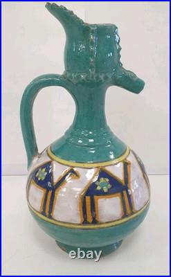 Pichet 21 cm zoomorphe carafe ceramique atelier louis tissier tunisien art deco Pichet 21 cm zoomorphe carafe ceramique atelier louis tissier tunisien art deco
