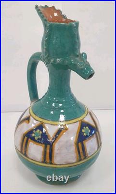 Pichet 21 cm zoomorphe carafe ceramique atelier louis tissier tunisien art deco Pichet 21 cm zoomorphe carafe ceramique atelier louis tissier tunisien art deco