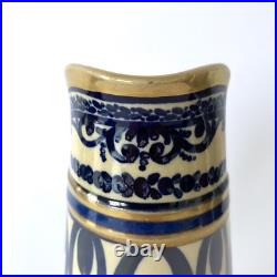 Pichet Art déco en céramique émaillée bleu et or, Alfred Renoleau Années 1920s