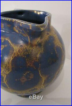 Pichet art déco céramique bleue de Lucien Brisdoux