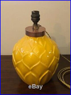 Pied De Lampe Ananas En Ceramique, St Clement, Rare, Art Deco, 1920