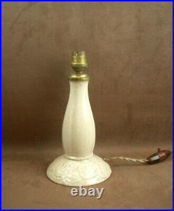 Pied De Lampe Art Deco Ceramique Craquelee 1930 Signature A Identifier