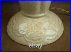 Pied De Lampe Art Deco Ceramique Craquelee 1930 Signature A Identifier