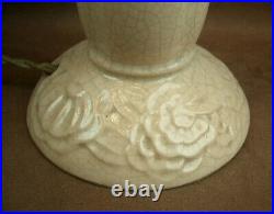 Pied De Lampe Art Deco Ceramique Craquelee 1930 Signature A Identifier